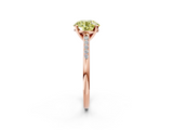 Rose gold Fancy Yellow Round  Cut Channel Set Solitaire Engagement Ring with Four-Prong Setting_2