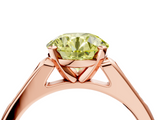 Rose gold Fancy Yellow Round  Cut Channel Set Solitaire Engagement Ring with Four-Prong Setting_4