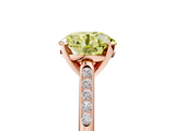 Rose gold Fancy Yellow Round  Cut Channel Set Solitaire Engagement Ring with Four-Prong Setting_5