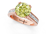 Rose gold Fancy Yellow Round  Cut Channel Set Solitaire Engagement Ring with Prong Setting_1