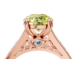 Rose gold Fancy Yellow Round  Cut Channel Set Solitaire Engagement Ring with Prong Setting_4