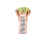 Rose gold Fancy Yellow Round  Cut Channel Set Solitaire Engagement Ring with Prong Setting_5