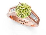 Rose gold Fancy Yellow Round Cut Cut Channel Set Solitaire Ring with Four-Prong Setting_1