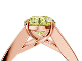 Rose gold Fancy Yellow Round Cut Cut Channel Set Solitaire Ring with Four-Prong Setting_4