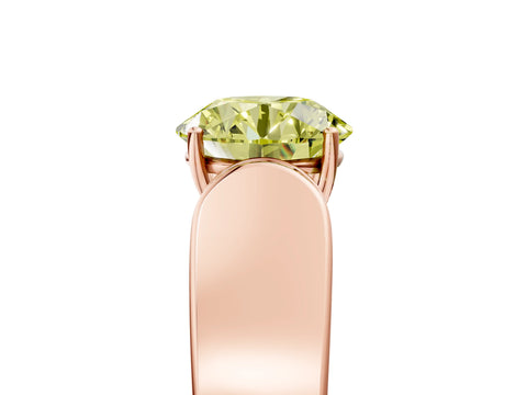 Rose gold Fancy Yellow Round Cut Cut Diamond Channel Set Solitaire Ring with Four-Prong Setting_5