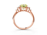 Rose gold Fancy Yellow Round Cut Cut Diamond Cluster Ring with Solitaire Band and Four-Prong Setting_16