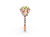 Rose gold Fancy Yellow Round Cut Cut Diamond Halo Engagement Ring with Open Split Pavé Band_2