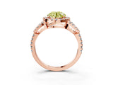 Rose gold Fancy Yellow Round Cut Cut Diamond Halo Engagement Ring with Open Split Pavé Band_3