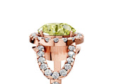 Rose gold Fancy Yellow Round Cut Cut Diamond Halo Engagement Ring with Open Split Pavé Band_5