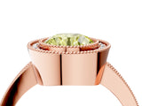 Rose gold Fancy Yellow Round Cut-Cut Diamond Halo Engagement Ring with Pave Band and Prong Setting_4