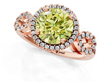 Rose gold Fancy Yellow Round Cut Cut Halo Diamond Infinity Band with Four-Prong Setting_1