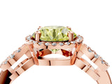 Rose gold Fancy Yellow Round Cut Cut Halo Diamond Infinity Band with Four-Prong Setting_4
