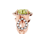Rose gold Fancy Yellow Round Cut Cut Halo Diamond Infinity Band with Four-Prong Setting_5