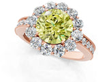 Rose gold Fancy Yellow Round Cut Cut Halo Diamond Pavé Engagement Ring with Milgrain Detailing_1