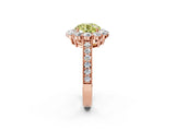 Rose gold Fancy Yellow Round Cut Cut Halo Diamond Pavé Engagement Ring with Milgrain Detailing_2