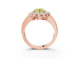 Rose gold Fancy Yellow Round Cut Cut Halo Diamond Pavé Engagement Ring with Milgrain Detailing_3