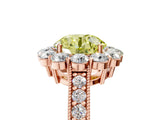 Rose gold Fancy Yellow Round Cut Cut Halo Diamond Pavé Engagement Ring with Milgrain Detailing_5