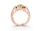 Rose gold Fancy Yellow Round Cut Cut Halo Split Shank Prong Set Ring_3