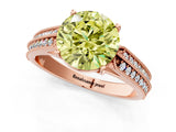 Rose gold Fancy Yellow Round Cut Cut Pave Split Shank Engagement Ring with Four-Prong Setting_1