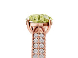 Rose gold Fancy Yellow Round Cut Cut Pave Split Shank Engagement Ring with Four-Prong Setting_5