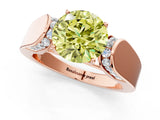 Rose gold Fancy Yellow Round Cut Diamond Channel Set Solitaire Ring with Four-Prong Setting_13