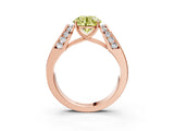 Rose gold Fancy Yellow Round Cut Diamond Channel Set Solitaire Ring with Four-Prong Setting_15