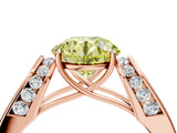 Rose gold Fancy Yellow Round Cut Diamond Channel Set Solitaire Ring with Four-Prong Setting_16