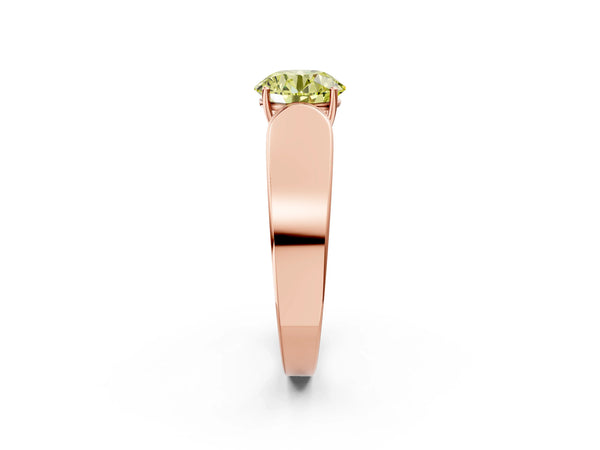 Rose Gold Round Channel Set Engagement Ring Setting for Fancy Yellow Center with Wide Band