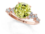 Rose gold Fancy Yellow Round Cut Diamond Cluster Pavé Band with Four-Prong Setting_13
