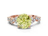 Rose gold Fancy Yellow Round Cut Diamond Cluster Pavé Band with Four-Prong Setting_3