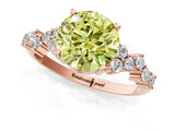Rose gold Fancy Yellow Round Cut Diamond Cluster Pavé Band with Four-Prong Setting_4