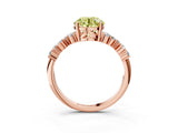 Rose gold Fancy Yellow Round Cut Diamond Cluster Pavé Band with Four-Prong Setting_6
