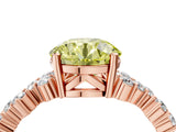 Rose gold Fancy Yellow Round Cut Diamond Cluster Pavé Band with Four-Prong Setting_7