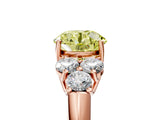Rose gold Fancy Yellow Round  Cut Diamond Cluster Ring with Round Accent Stones and Prong Setting on a Classic Band_34