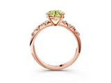 Rose gold Fancy Yellow Round Cut Diamond Cluster Side Stone Solitaire Ring with Prong Setting_30