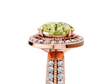 Rose gold Fancy Yellow Round Cut Diamond Double Halo Ring with Split Shank and Four-Prong Setting_5