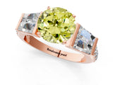 Rose gold Fancy Yellow Round Cut Diamond Engagement Ring with Baguette Side Stones and Channel Set Band_18