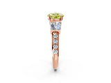 Rose gold Fancy Yellow Round Cut Diamond Engagement Ring with Baguette Side Stones and Channel Set Band_19