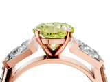Rose gold Fancy Yellow Round Cut Diamond Engagement Ring with Baguette Side Stones and Channel Set Band_21