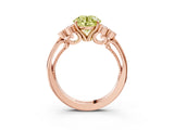 Rose gold Fancy Yellow Round  Cut Diamond Engagement Ring with Bezel Set Round Side Stones and Prong Setting_30