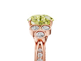 Rose gold Fancy Yellow Round  Cut Diamond Engagement Ring with Bezel Set Round Side Stones and Prong Setting_32