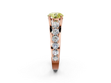 Rose gold Fancy Yellow Round  Cut Diamond Engagement Ring with Pavé Band and Four-Prong Setting_5
