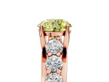 Rose gold Fancy Yellow Round  Cut Diamond Engagement Ring with Pavé Band and Four-Prong Setting_8