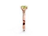 Rose gold Fancy Yellow Round Cut Diamond Engagement Ring with Side Stone Accents and Four-Prong Setting_14