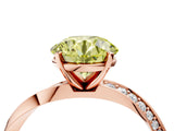 Rose gold Fancy Yellow Round Cut Diamond Engagement Ring with Side Stone Accents and Four-Prong Setting_16
