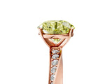 Rose gold Fancy Yellow Round Cut Diamond Engagement Ring with Side Stone Accents and Four-Prong Setting_17