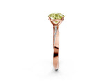 Rose gold Fancy Yellow Round Cut Diamond Engagement Ring with Side Stone Accents and Four-Prong Setting_62