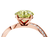 Rose gold Fancy Yellow Round Cut Diamond Engagement Ring with Side Stone Accents and Four-Prong Setting_64