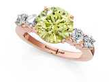 Rose gold Fancy Yellow Round  Cut Diamond Five-Stone Prong Set White Gold Ring_52