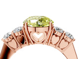 Rose gold Fancy Yellow Round  Cut Diamond Five-Stone Prong Set White Gold Ring_55